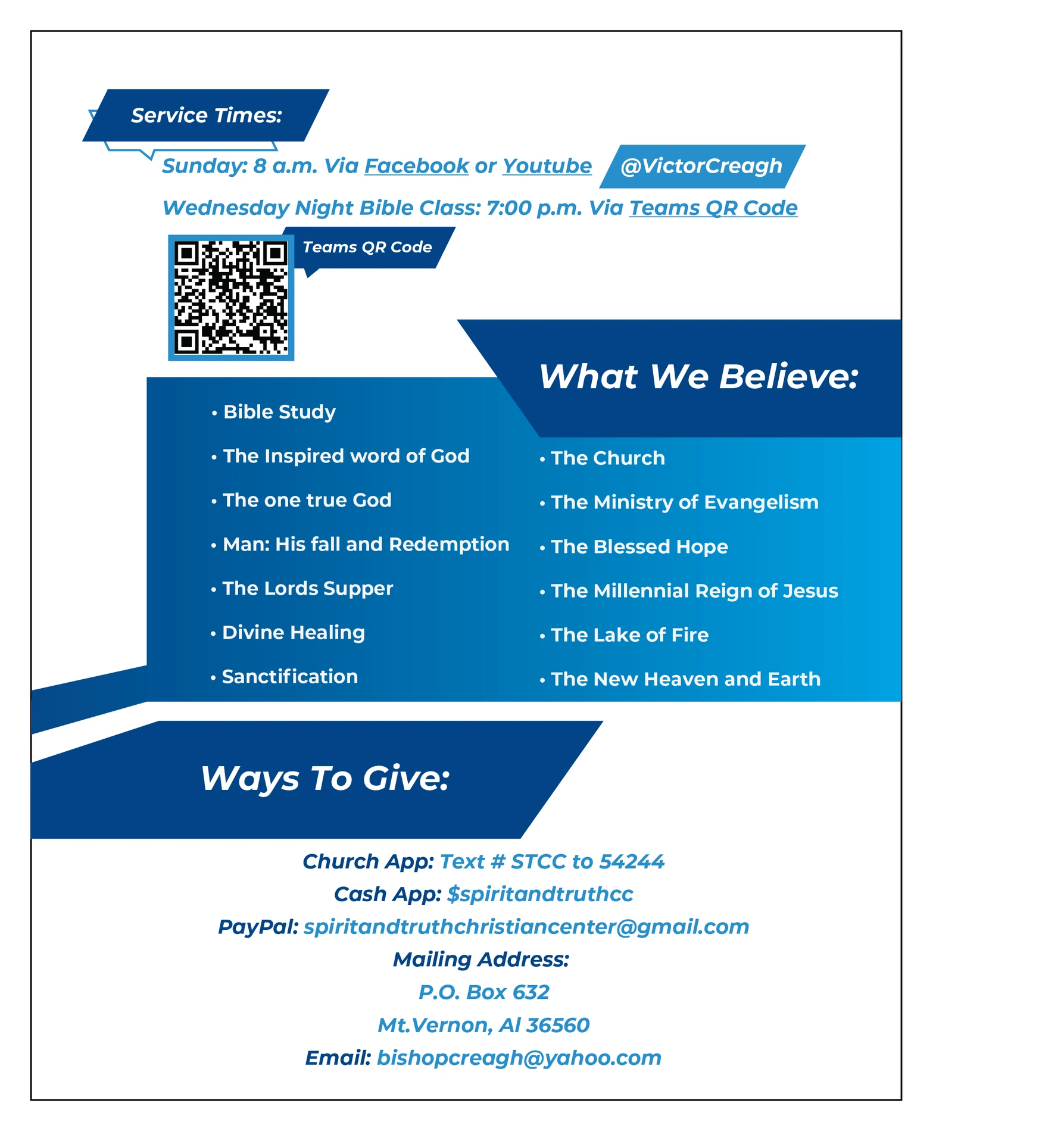 Spirit & Truth — Church Information Booklet project image