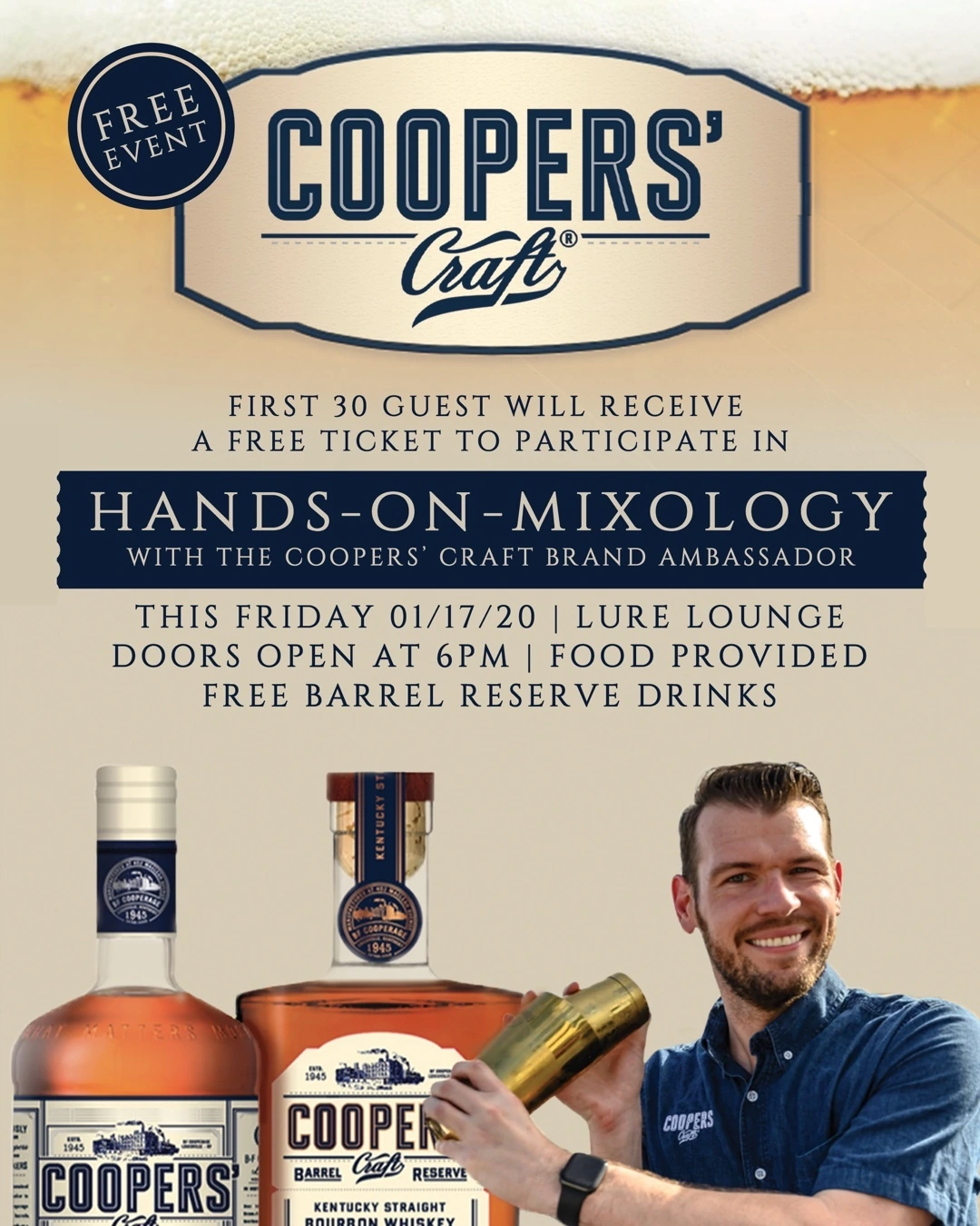 Cooper’s Craft — Mixology Event — Marketing Design — primary artwork