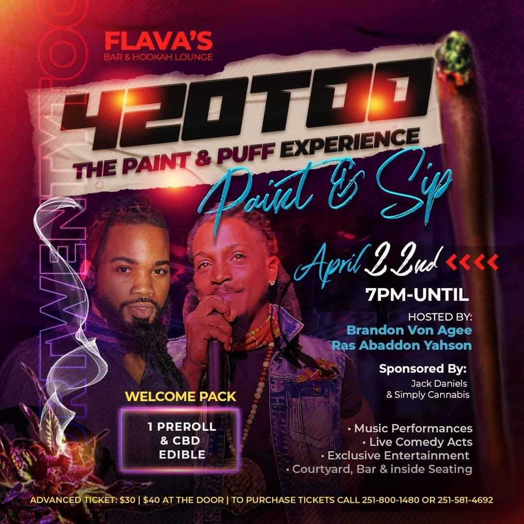 Flava’s — 4/20 Paint & Sip — Marketing Design — primary artwork